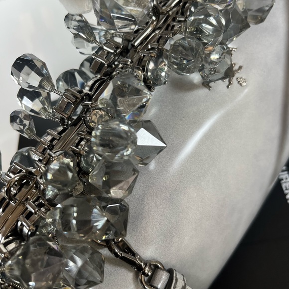 PRADA Spazzolato Crystal Encrusted Clutch in Gray- a rare masterpiece ๐๐ - Picture 5 of 9